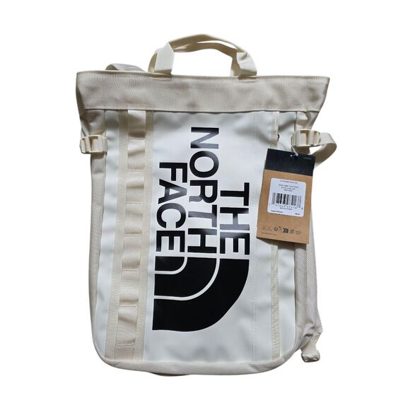 The North Face Base Camp Tote Pack White Dune Backpack Bag TNF Logo NWT - Picture 1 of 5